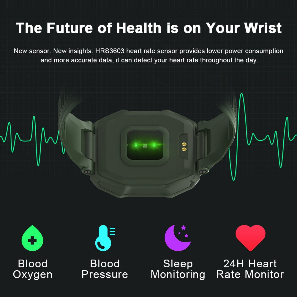 Rugged Smartwatch for Men Outdoor Sports and Fitness