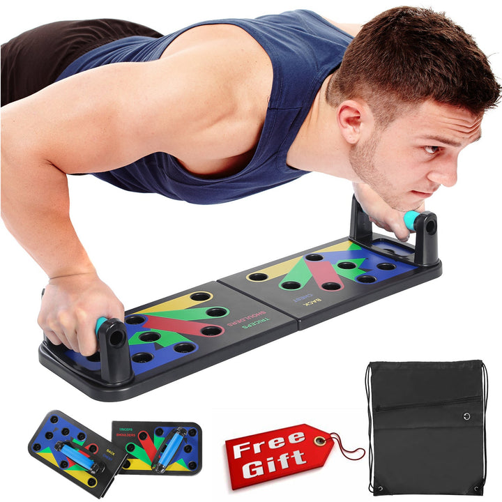 Foldable Multi-Function Push-Up Board for 12-14 Fitness Exercises