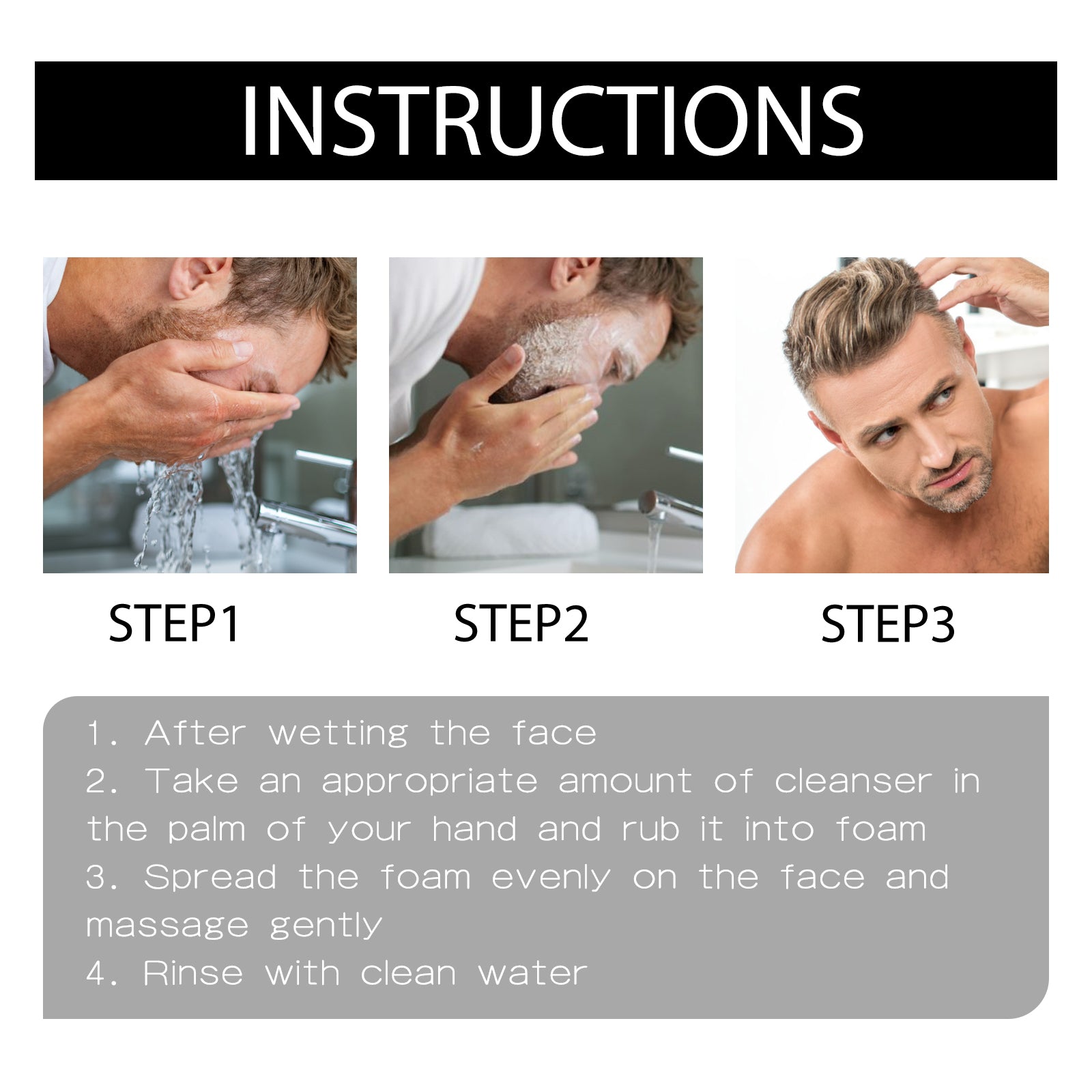 Men’s Amino Acid Face Wash for Oil Control and Brightening