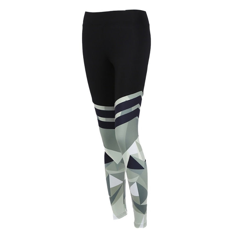 Women’s Camouflage Stripe Push-Up Fitness Leggings for Sports and Athleisure