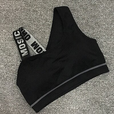 Women’s Letter Cut-Out Sports Bra for Yoga, Gym, and Fitness