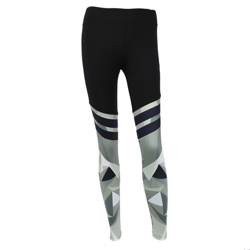Women’s Camouflage Stripe Push-Up Fitness Leggings for Sports and Athleisure
