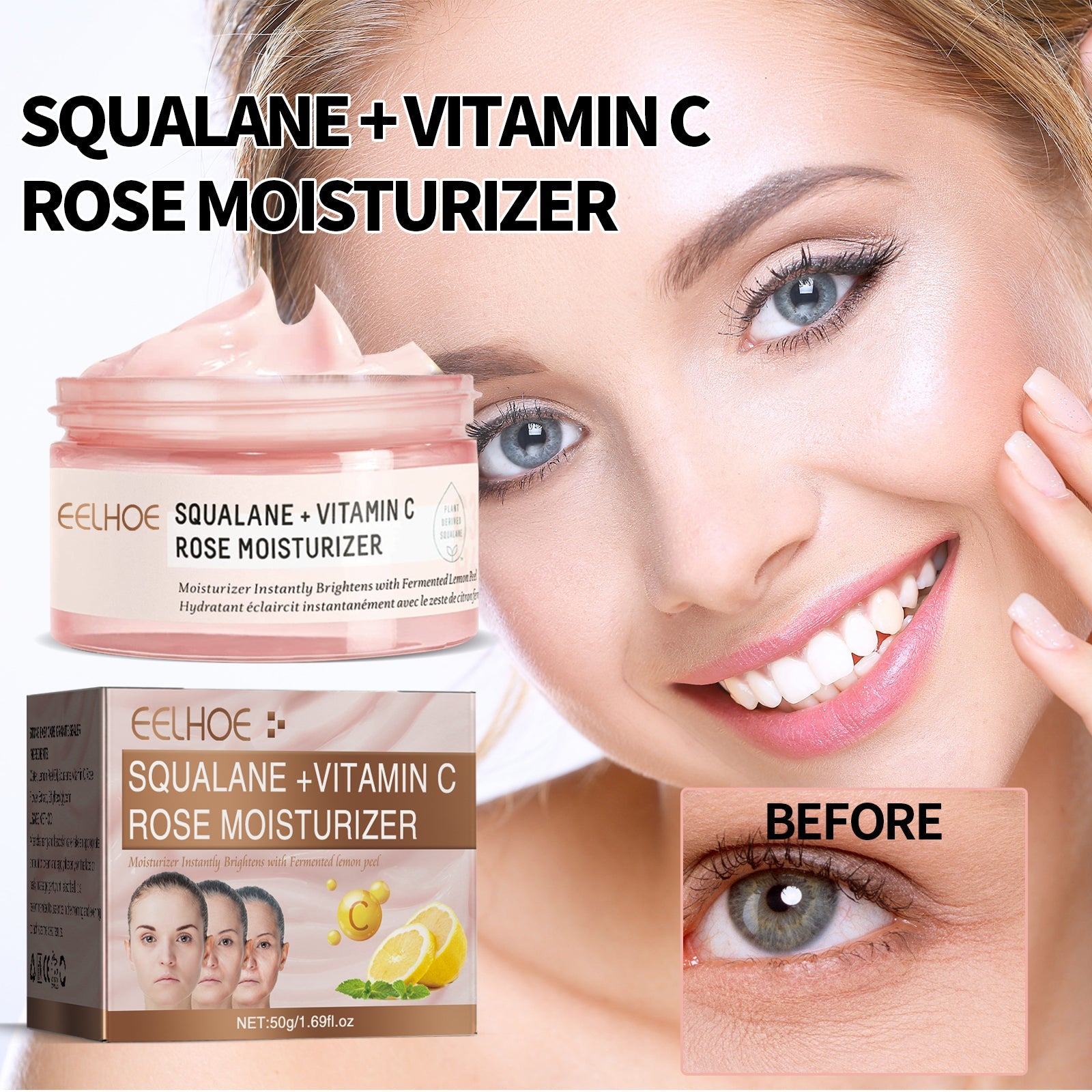 Rose Moisturizing Face Cream for Brightening, Firming, and Hydration