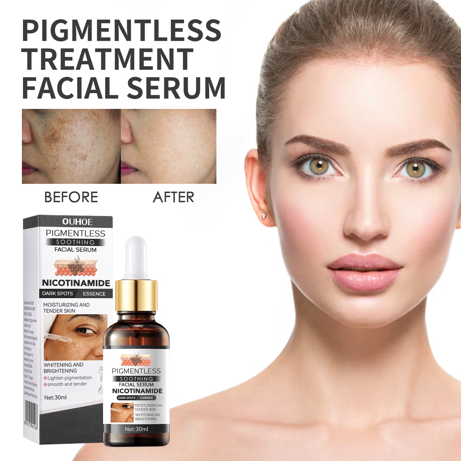 Face Brightening Serum for Dark Spots, Fine Lines, and Hydration