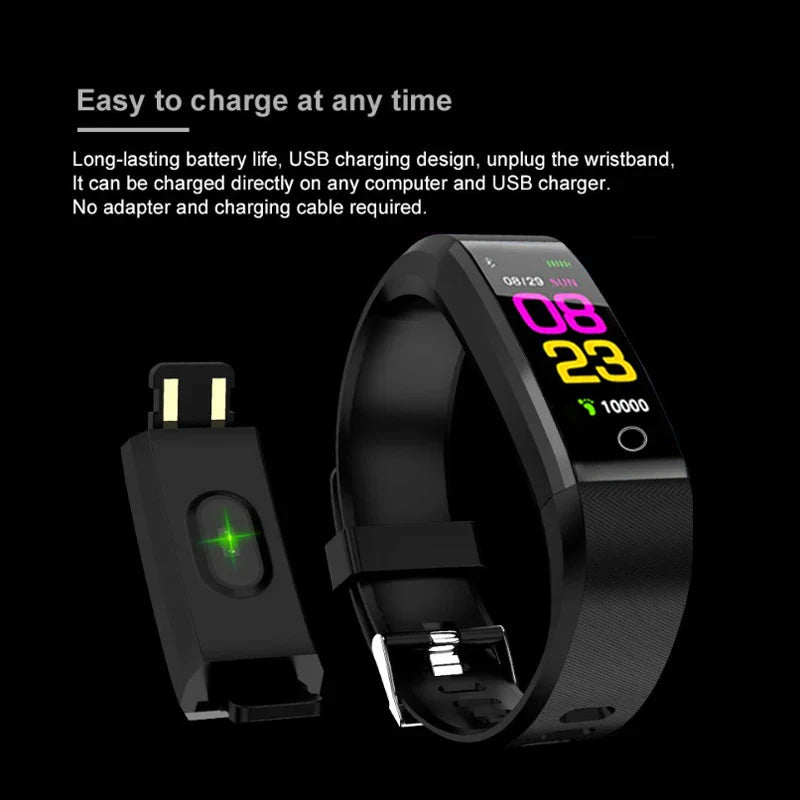 Smart Fitness Smartwatch with Heart Rate and Blood Pressure Monitor