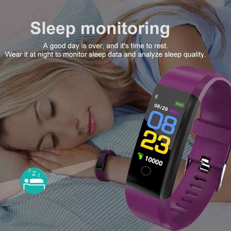 Smart Fitness Smartwatch with Heart Rate and Blood Pressure Monitor