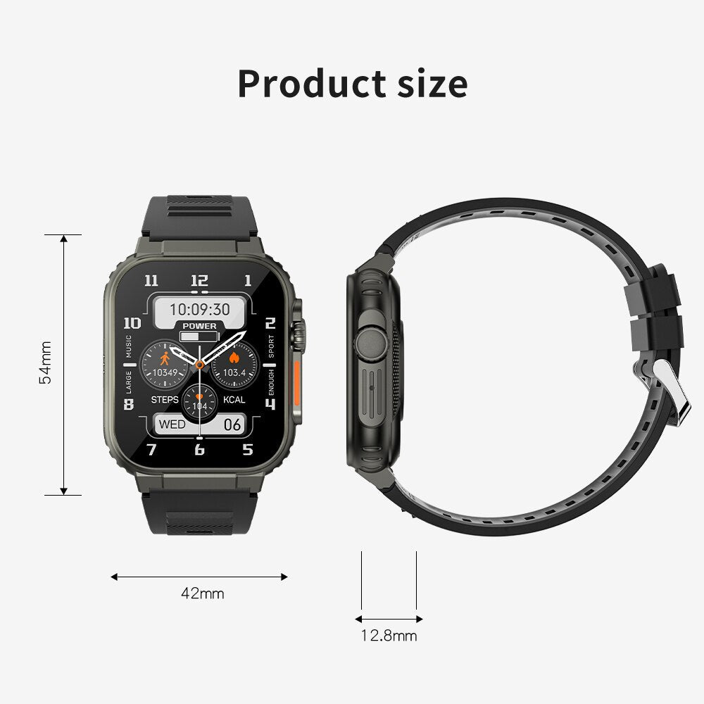 A70 Smartwatch 1.96" BT Call IP68 Waterproof Heart Rate Tracker