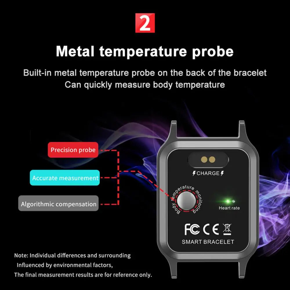 T96 Smartwatch with Body Temperature, Heart Rate, and Blood Pressure