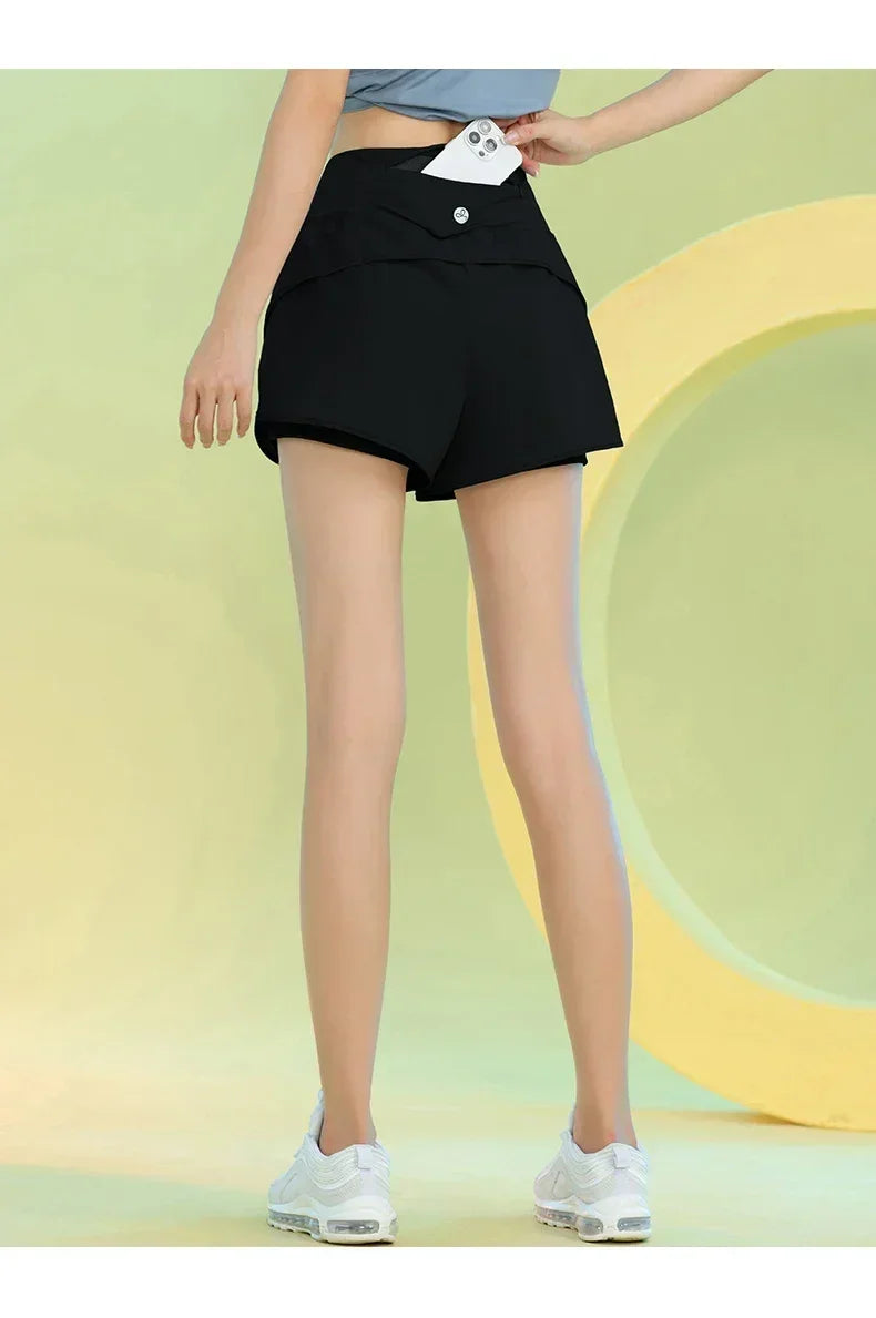 Women’s Yoga Shorts with Pocket for Gym, Running, and Cycling