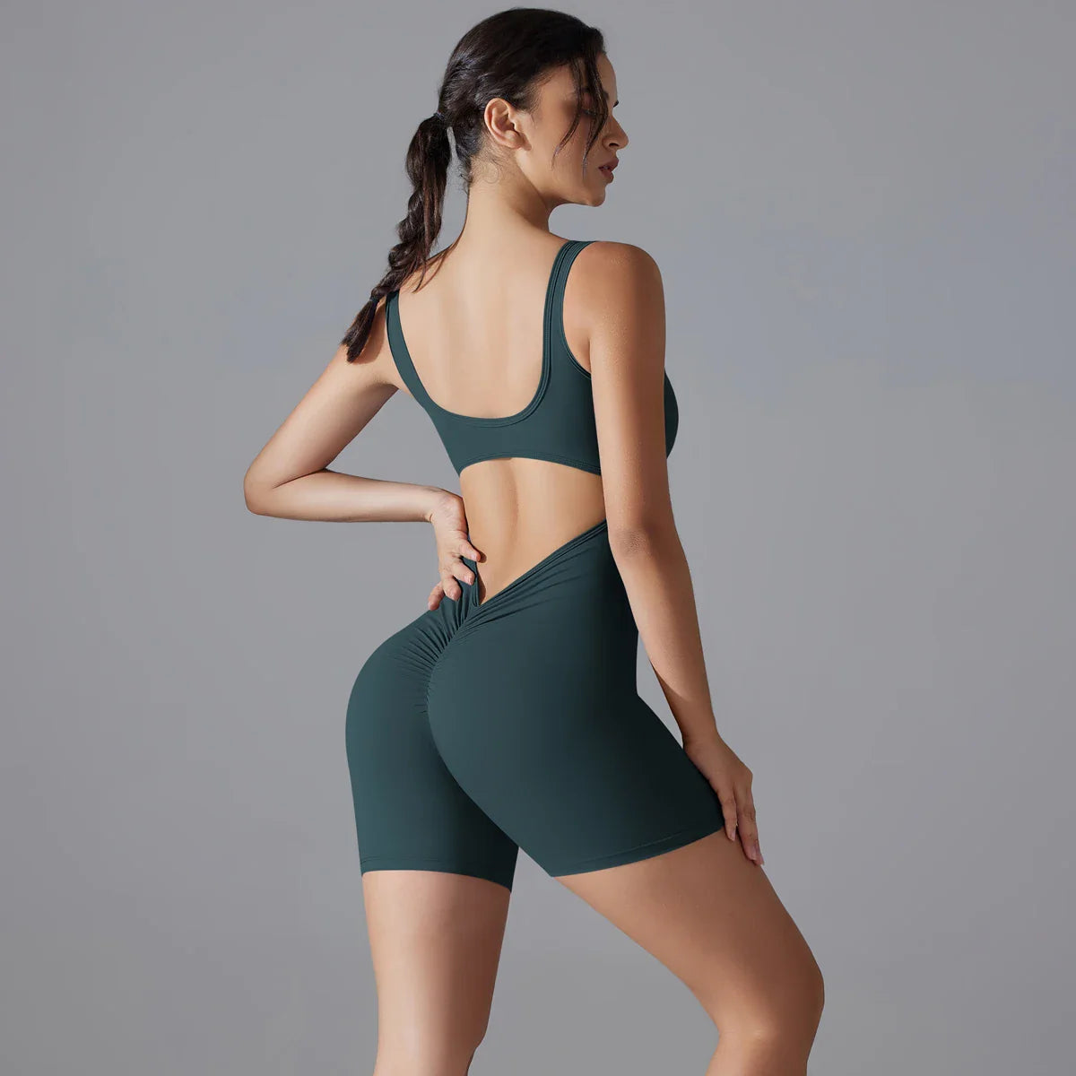 Women's Scrunch Jumpsuit - Yoga & Gym Ready