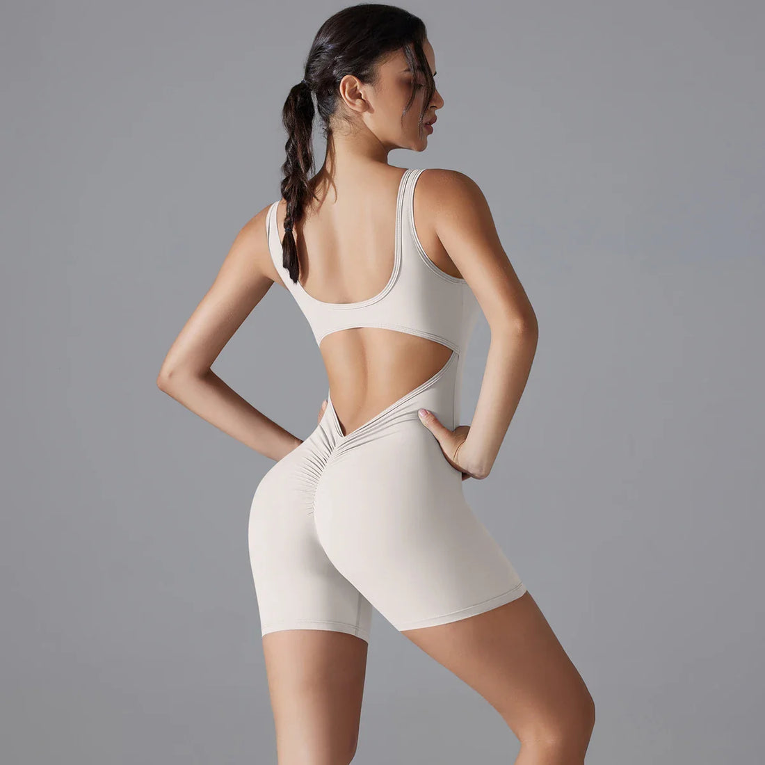 Women's Scrunch Jumpsuit - Yoga & Gym Ready