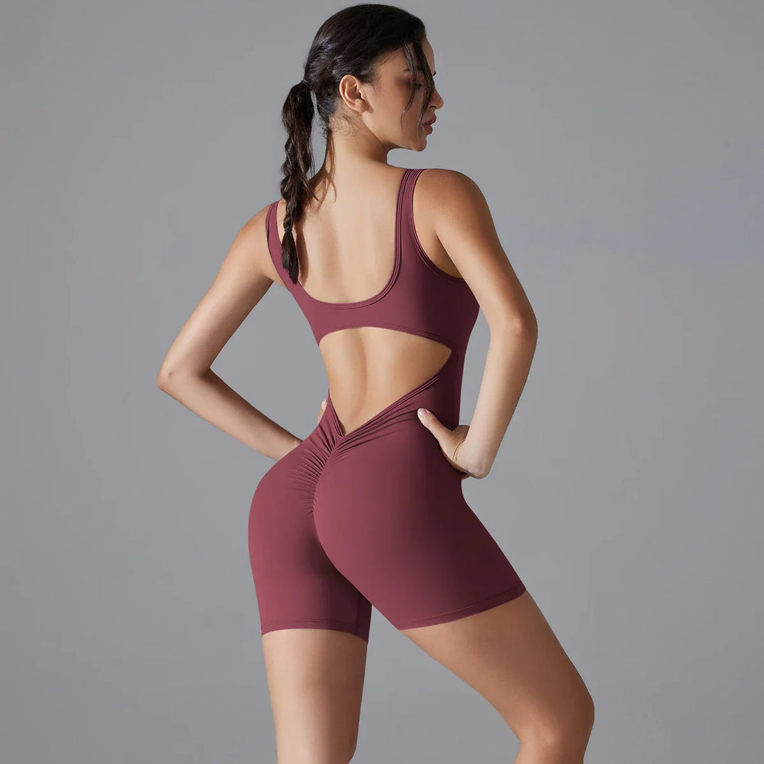 Women's Scrunch Jumpsuit - Yoga & Gym Ready