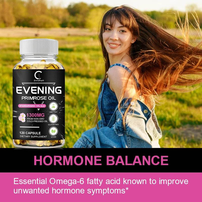 Evening Primrose Oil Capsules for Healthy Skin and Heart Support
