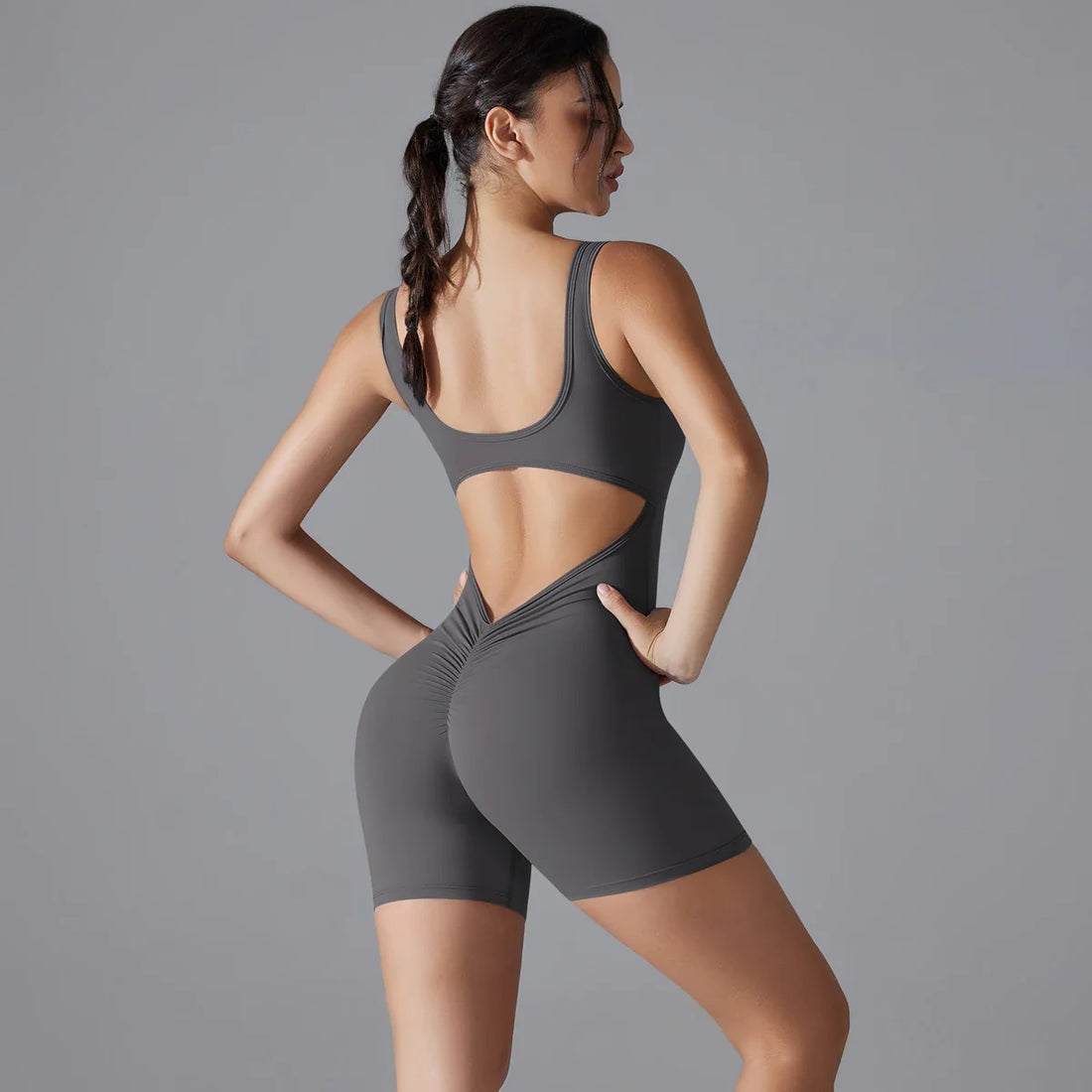 Women's Scrunch Jumpsuit - Yoga & Gym Ready