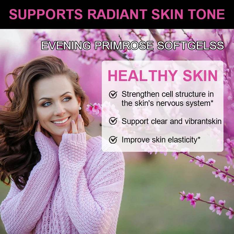 Evening Primrose Oil Capsules for Healthy Skin and Heart Support