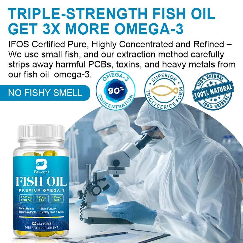 Omega-3 Fish Oil Supplement with EPA and DHA for Health