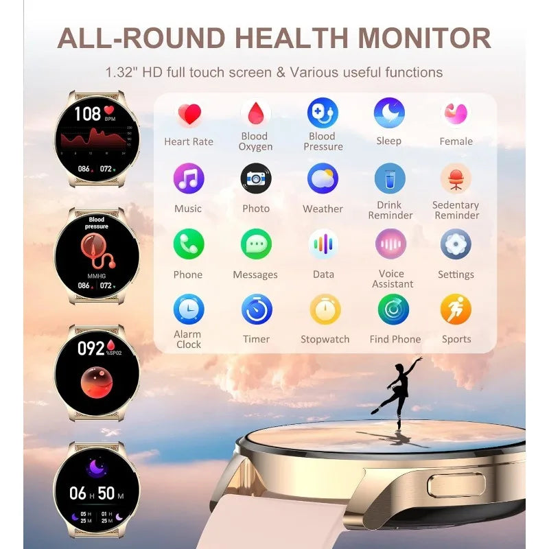 Smart Watch for Women with Call Answer Fitness Tracker