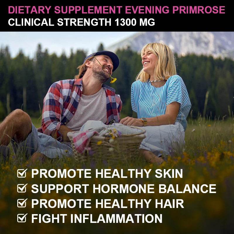 Evening Primrose Oil Capsules for Healthy Skin and Heart Support