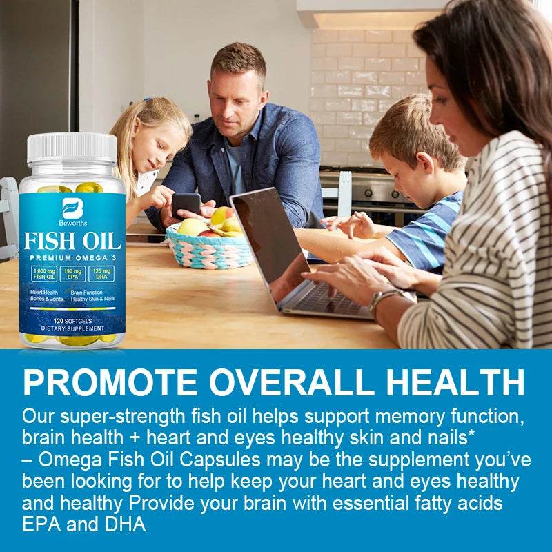 Omega-3 Fish Oil Supplement with EPA and DHA for Health