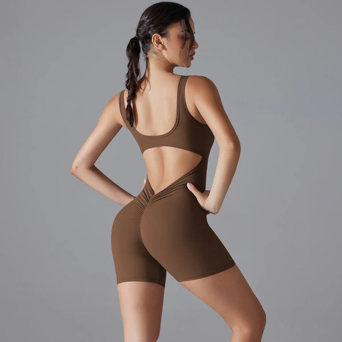 Women's Scrunch Jumpsuit - Yoga & Gym Ready