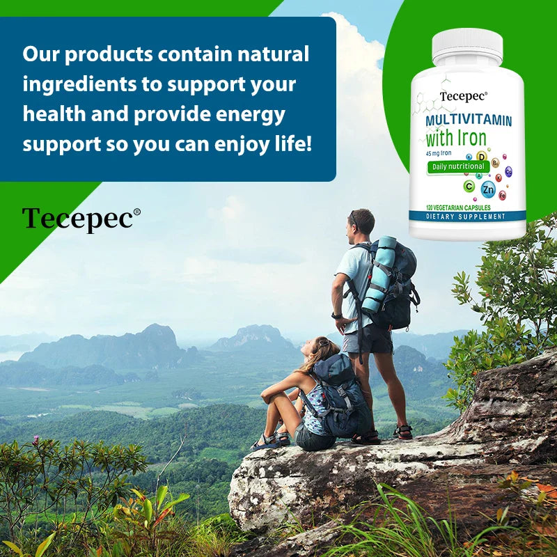 Multivitamin Supplement with Iron, Zinc, Calcium for Overall Health