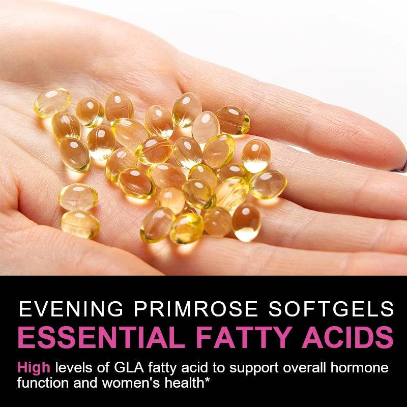 Evening Primrose Oil Capsules for Healthy Skin and Heart Support