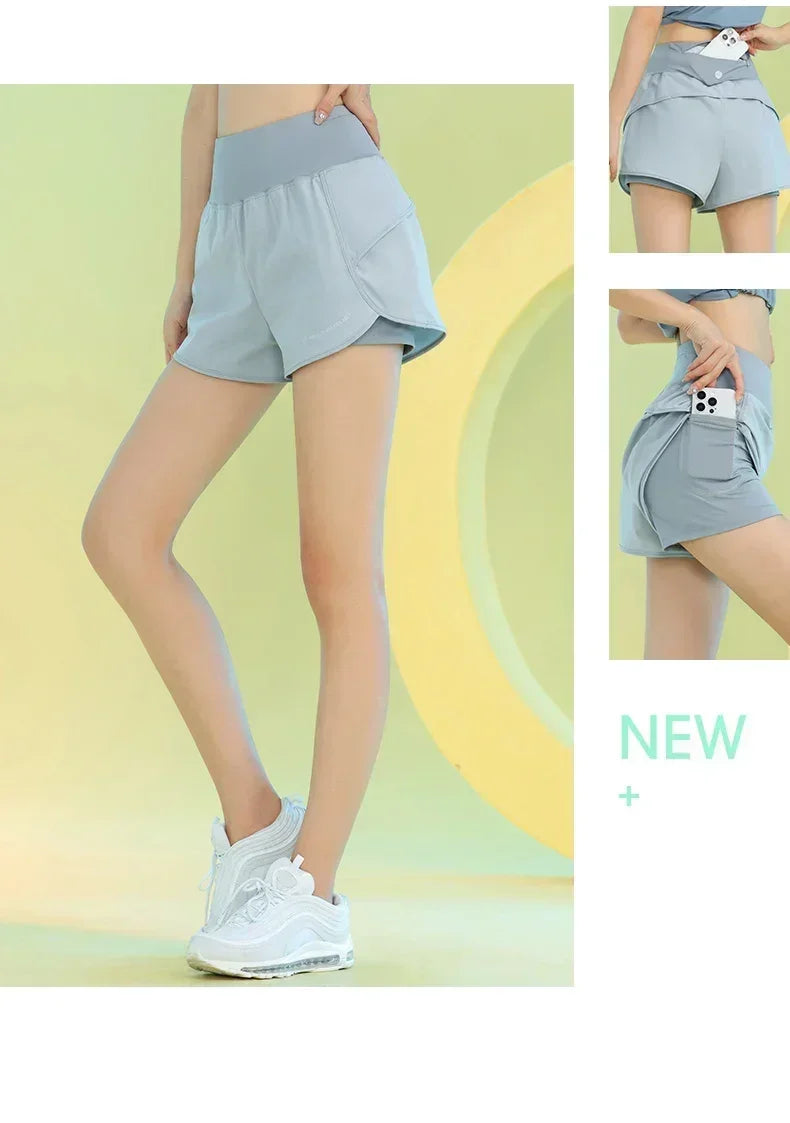 Women’s Yoga Shorts with Pocket for Gym, Running, and Cycling