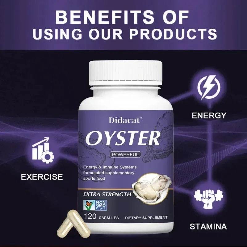 Oyster Supplement Capsules for Energy, Immunity, and Physical Endurance