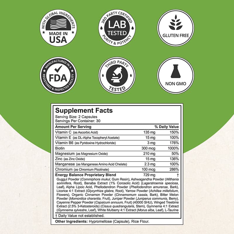 Blood Sugar Support Supplement for Energy, Immunity, and Overall Health