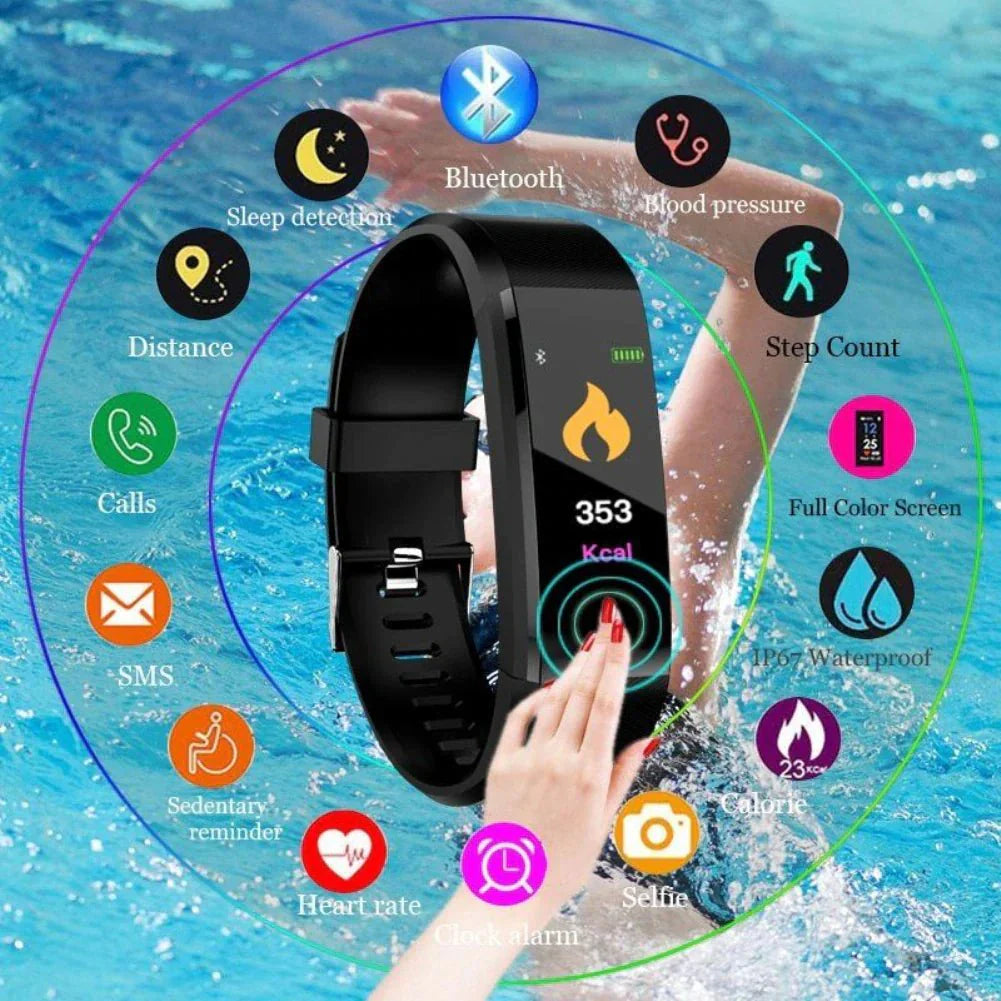 IP67 Waterproof Smartwatch with Heart Rate, Blood Pressure, and Sleep