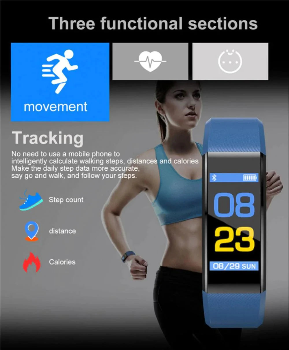 IP67 Waterproof Smartwatch with Heart Rate, Blood Pressure, and Sleep