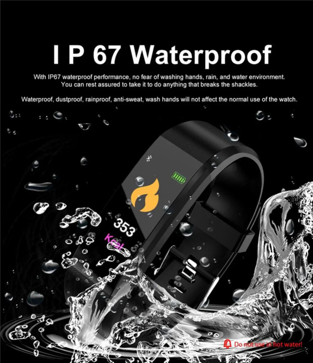 IP67 Waterproof Smartwatch with Heart Rate, Blood Pressure, and Sleep
