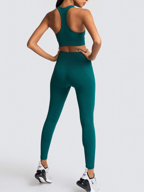Women’s High-Waist Peach Hip Knitted Vest and Pants Set