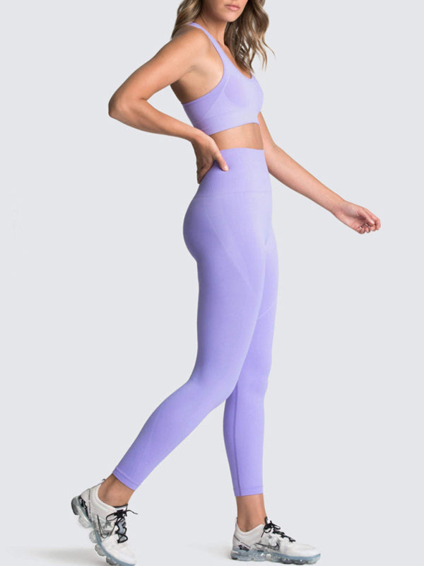 Women’s High-Waist Peach Hip Knitted Vest and Pants Set