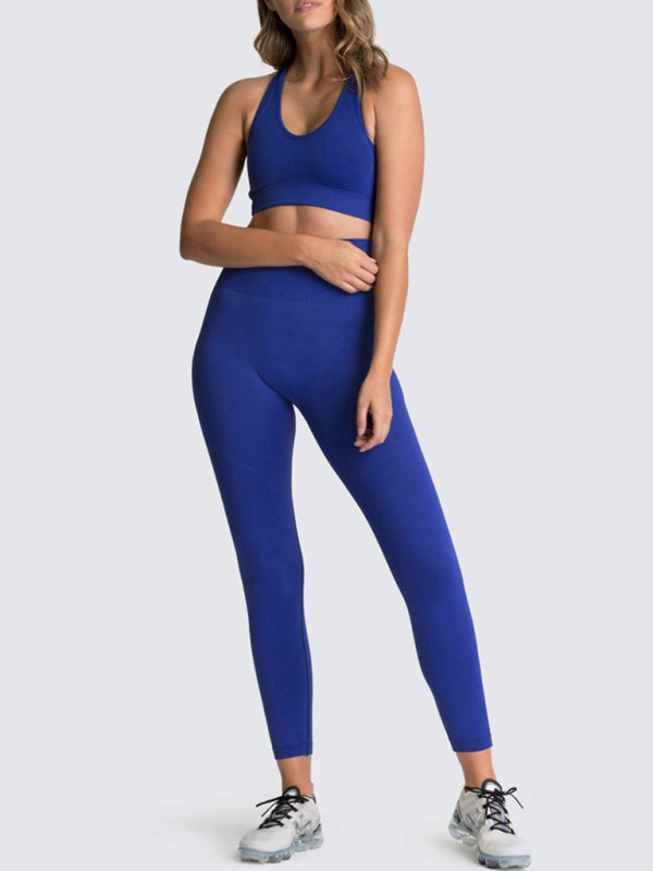 Women’s High-Waist Peach Hip Knitted Vest and Pants Set